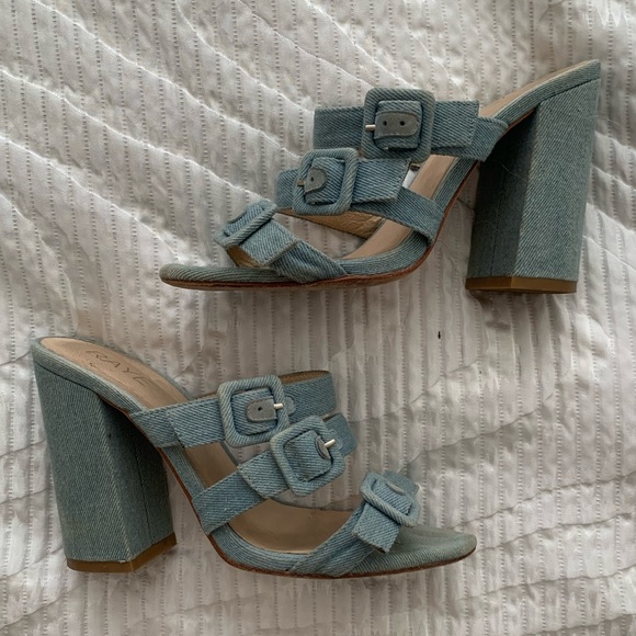 Raye Denim Block Heels - Picture 3 of 5